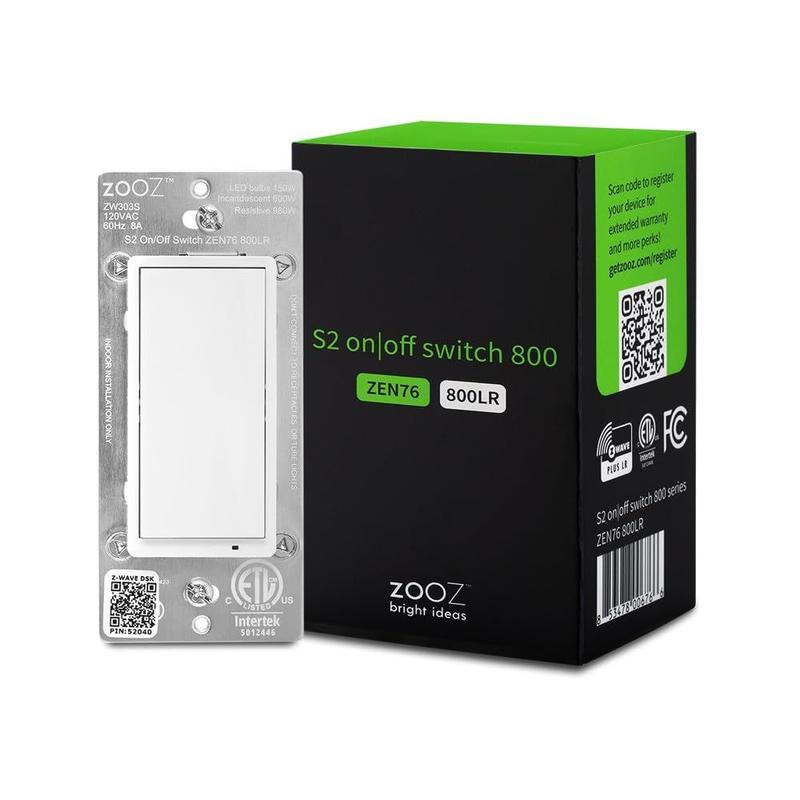 Interruptor liga/desliga ZOOZ 800 Série Z-Wave Long Range S2 ZEN76